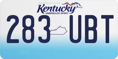 KY license plate 283UBT