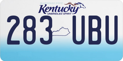 KY license plate 283UBU