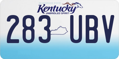 KY license plate 283UBV