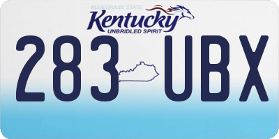 KY license plate 283UBX