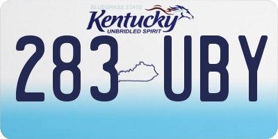 KY license plate 283UBY