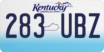 KY license plate 283UBZ