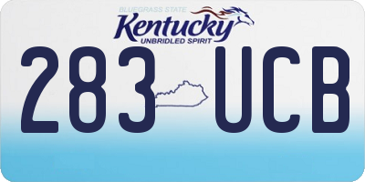 KY license plate 283UCB