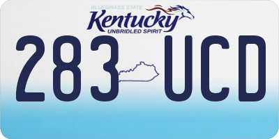 KY license plate 283UCD