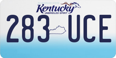 KY license plate 283UCE