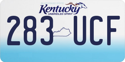 KY license plate 283UCF