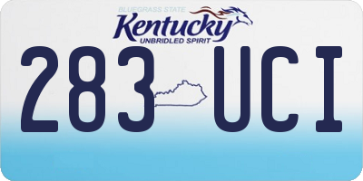 KY license plate 283UCI