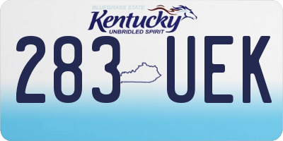 KY license plate 283UEK