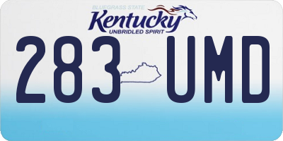 KY license plate 283UMD