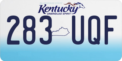 KY license plate 283UQF