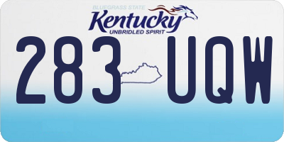 KY license plate 283UQW