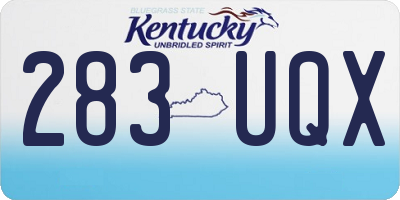 KY license plate 283UQX