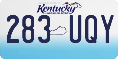 KY license plate 283UQY
