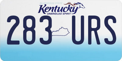 KY license plate 283URS