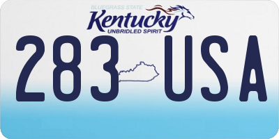 KY license plate 283USA