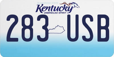 KY license plate 283USB