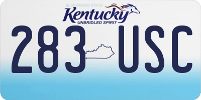 KY license plate 283USC