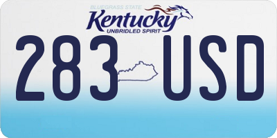 KY license plate 283USD