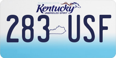 KY license plate 283USF