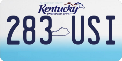 KY license plate 283USI