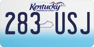 KY license plate 283USJ