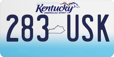 KY license plate 283USK