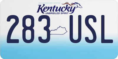 KY license plate 283USL