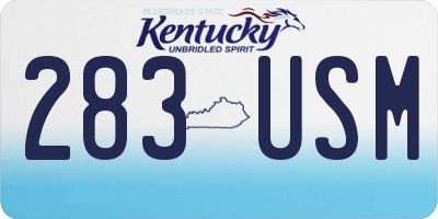 KY license plate 283USM