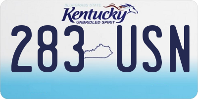 KY license plate 283USN