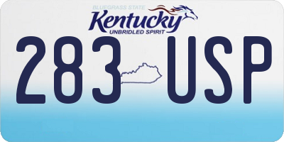 KY license plate 283USP