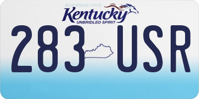 KY license plate 283USR