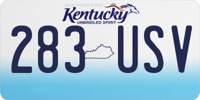 KY license plate 283USV