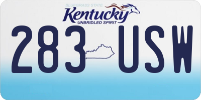 KY license plate 283USW
