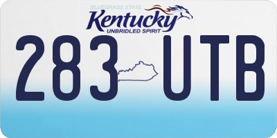 KY license plate 283UTB