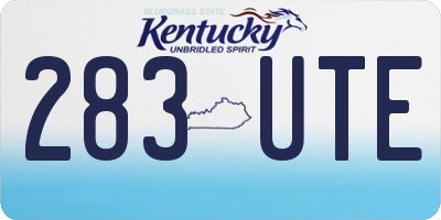 KY license plate 283UTE