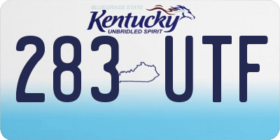 KY license plate 283UTF