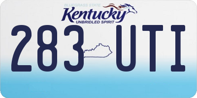 KY license plate 283UTI