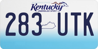 KY license plate 283UTK