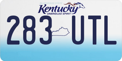 KY license plate 283UTL