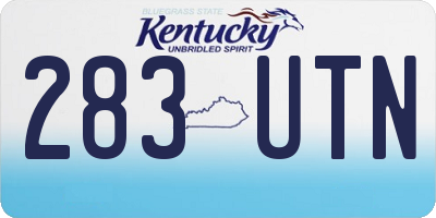 KY license plate 283UTN