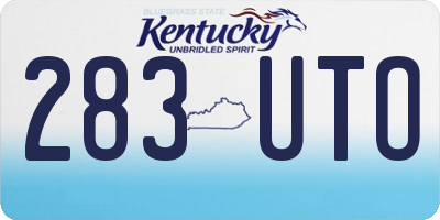 KY license plate 283UTO