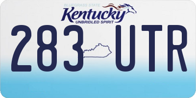 KY license plate 283UTR