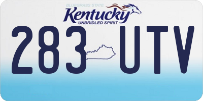 KY license plate 283UTV