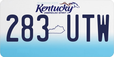 KY license plate 283UTW