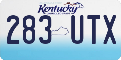 KY license plate 283UTX