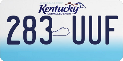 KY license plate 283UUF