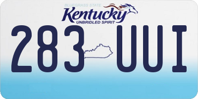 KY license plate 283UUI