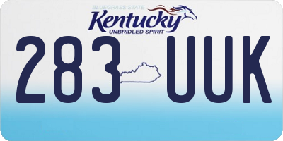 KY license plate 283UUK
