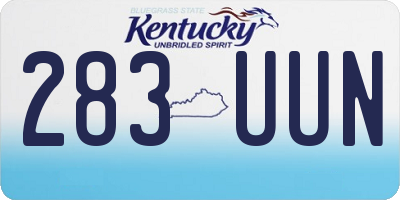 KY license plate 283UUN