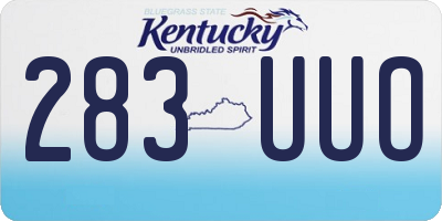 KY license plate 283UUO